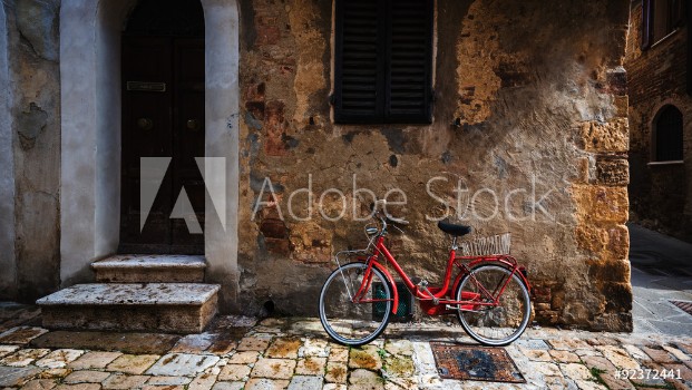 Picture of Abandoned bike on the Italian street in the old Tuscany